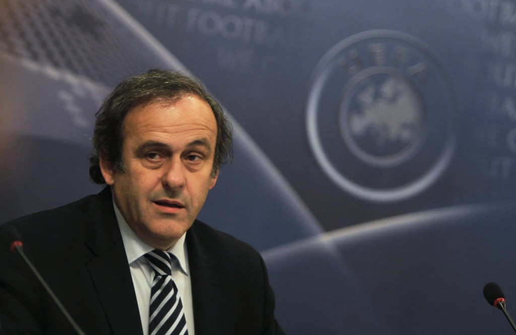 UEFA President Michel Platini looks on at the beginning of the UEFA Executive Committee meeting in Prague